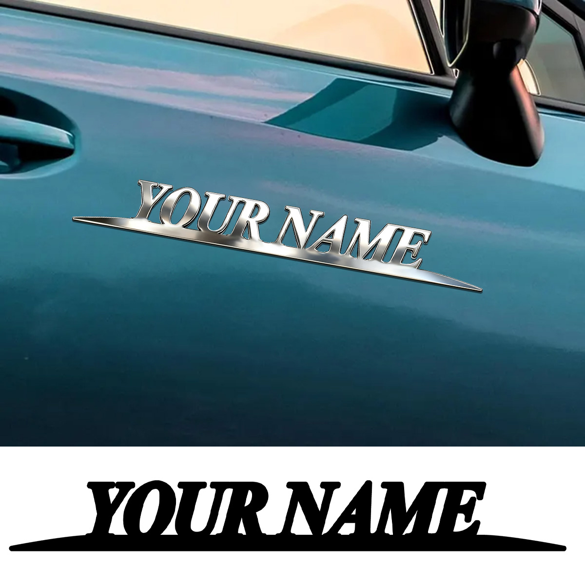 Car Accessories Rear - Металлические модные наклейки YOUR NAME, индивидуальный